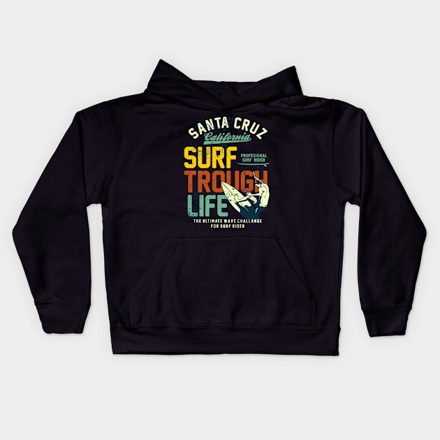 Surf Beach Summer Kids Hoodie by Unestore